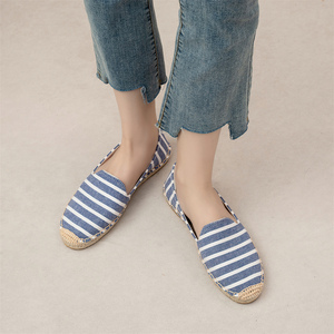 Elegantes Zapatos Planos Azules a Rayas para <span class=keywords><strong>Mujer</strong></span>, Mocasines con Suela de Yute de Estilo Náutico, Calzado Informal y Cómodo para la Playa, Zapatos Espadrilles - Product Image 6