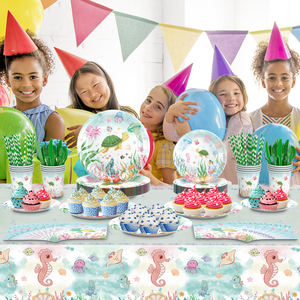 Vaisselle jetable moderne à thème dauphin, très vendue, pour fêtes <span class=keywords><strong>d</strong></span>'anniversaire, comprenant assiettes, gobelets et serviettes - Product Image 1