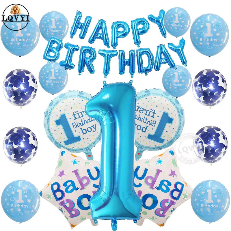 Balloons Birthday Balloon Set Baby 1 year old Happy Birthday Balloons For Boys And Girls Party Decorations