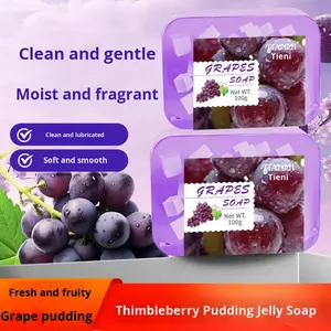 Set Hadiah Sabun Puding Jeli Buah - Koleksi 3 Buah, Termasuk Stroberi, Jeruk & Anggur, Wangi & Melembapkan - Product Image 5