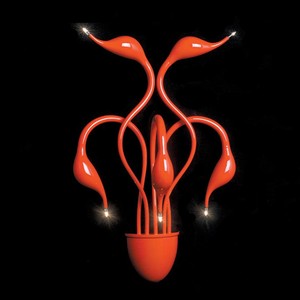 Réplica de iluminación de diseño moderno, candelabro de cristal plano de <span class=keywords><strong>cisne</strong></span> rojo - Product Image 4