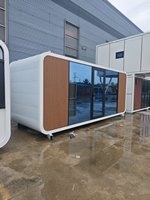 Maison capsule à un étage, design rectangulaire double face, 20 pieds, avec toilettes et salle de bain indépendantes