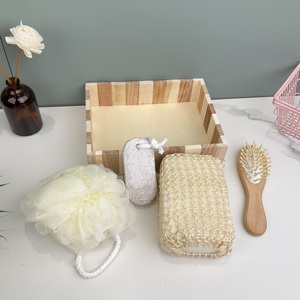 4Pcs Giáng Sinh Tắm Bộ Quà Tặng Cho Cơ Thể Đám Cưới Hình Chữ Nhật Hình Dạng Hiện Nay Bằng Gỗ Tắm <span class=keywords><strong>Set</strong></span> Cho Phụ Nữ - Product Image 2
