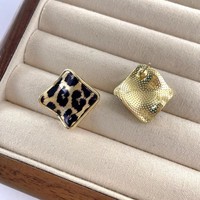 Boucles d'oreilles tendance pour femmes, style coréen rétro, motif léopard doré, élégantes et vintage, vente en gros