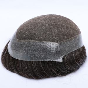 Cheveux indiens Remy vierges Toupet pour hommes Base invisible indétectable Peau fine Mono PU Aspect réaliste Prothèse capillaire - Product Image 3