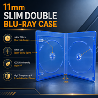 Op voorraad Transparant Blauwe 2-Disc Blu-ray Opbergdoos Dubbele Disc Media Box met Booklet Clips voor 4K UHD Filmseries