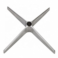 Base de chaise de bureau en aluminium à quatre étoiles au design moderne de l'usine RZS, pièce de rechange très vendue pour chaise de salon et de barbier, accessoires
