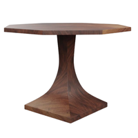 Meubles commerciaux personnalisés Table de salle à manger en bois massif chêne frêne Table de salle à manger hexagonale avec base en bois