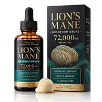 Extrait Liquide Premium de Crinière de Lion 60ml Formule Nootropique avec L-Théanine pour le Soutien Cognitif Fournisseur OEM Usine