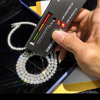 Collier de tennis en moissanite glacée VVS de qualité supérieure en argent sterling 925 2mm 3mm 4mm 5mm cadeau de luxe certifié Hip Hop GRA