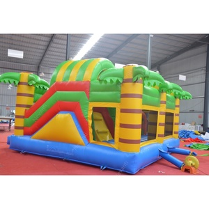 Gran <span class=keywords><strong>castillo</strong></span> inflable comercial para exteriores, trampolín hinchable con temática de animales de la jungla para niños de 5 años con tobogán estilo cocodrilo - Product Image 2