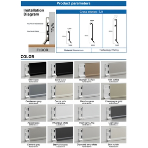 Plinthe en alliage d'aluminium personnalisée à clipser <span class=keywords><strong>de</strong></span> 6 cm pour salon et salle <span class=keywords><strong>de</strong></span> séjour – Design moderne, durable et facile à installer - Product Image 3