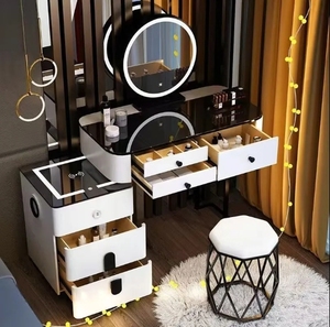 Coiffeuse de Chambre Moderne et Simple de Luxe avec Recharge <span class=keywords><strong>Sans</strong></span> <span class=keywords><strong>Fil</strong></span> Intelligente, Style Haut de Gamme INS, Meuble de Maquillage Multifonctionnel - Product Image 5