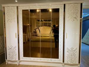 Nuovo Design bianco moderno pittura di lusso 5 pezzi King Size MDF Set di mobili per la casa - Product Image 2