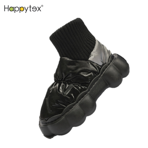<span class=keywords><strong>2023</strong></span> chaud à la mode à l'extérieur chaud coton chaussures Stretch tricot gros talon cheville imperméable neige bottes femmes hommes bouffantes vers le bas bottes - Product Image 3