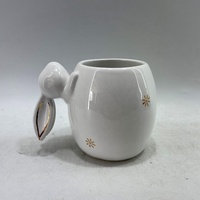 Mousseur d'eau en céramique de lapin avec décoration, 1 pièce, assortie d'œuf