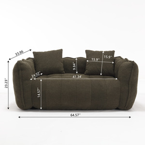 Canapé en tissu résistant aux taches, style minimaliste et luxueux, avec unité de ressorts ensachés, canapé combiné 3 places pour salon - Product Image 2