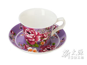 Serigrafía de transferencia de agua de la mejor calidad, regalo de lujo, taza de té de café con peonía de cerámica para fines de recepción - Product Image 3