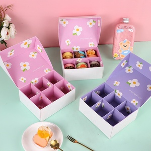 Xjh handmade Macaron hộp với Ribbon ngăn dập nổi bao bì thực phẩm cho cupcakes và Macarons bán buôn tùy chọn quà tặng - Product Image 2