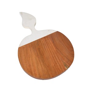 Tabla de cortar redonda de madera de acacia con mango pintado personalizado para pizza y tabla de pan tabla de cortar frutas y verduras - Product Image 1