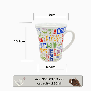 Tazze da campeggio bicolore personalizzate da campeggio a bocca larga da 9 once lettere in ceramica con design retrò in ceramica blu lettera - Product Image 3