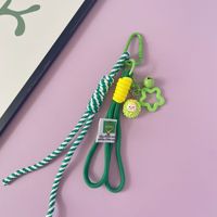 Gantungan Kunci Tali Tenun Warna-warni Baru, Liontin Gantung Ponsel Motif Buah dan Bunga, Tali Rantai Gantung Koper, Aksesoris Gantungan Kunci
