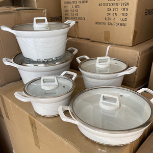 Ensemble de casseroles en aluminium moulé sous pression de haute qualité pour la <span class=keywords><strong>cuisine</strong></span> à domicile, revêtement antiadhésif, casseroles profondes, poêle, <span class=keywords><strong>cocotte</strong></span>, ensemble de 10 pièces - Product Image 3