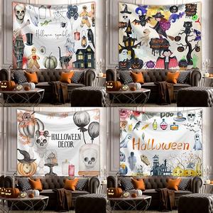 Personnalisé polyvalent utilitaire Hippie Halloween Collection diffusion en direct tissu de <span class=keywords><strong>fond</strong></span> tapisseries réutilisables de haute qualité - Product Image 2
