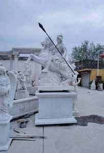 Marbre Saint George le Victorieux Cheval Dragon Tuer Statue Western Catholique Religieux Guerrier Saint George Statue - Product Image 3