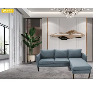 Einfaches Design Eck Stoff Sofa mit beweglichen Ottomane für Wohnzimmer B06