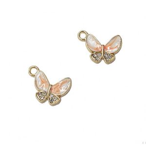 Colorful Crystal Butterfly Pendant for Jewelry Accessary DIY Parts for Keychain <b>Couple</b> Necklace <b>Bracelet</b> Enamel Charm Pendent - Product Image 3