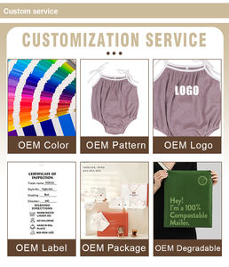 Tutine Unisex a forma di lanterna per bambini vestiti di spugna per bambini con bottone a pressione vestiti per bambina vestiti ODM estate canotta per neonati - Product Image 4