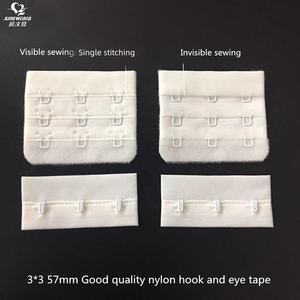 Accessoires de sous-vêtements 3*3 3 rangées 57mm soutien-gorge en polyamide de haute qualité fermeture arrière crochet et attache pour les yeux crochet et bande pour les yeux en nylon blanc - Product Image 3