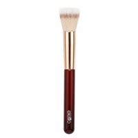Pinceau de maquillage à poils fins de qualité supérieure avec manche en bois et virole en aluminium épaissie, fibres ultra-fines de 0,07 mm, 16,5 cm