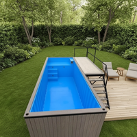 Conteneur maritime en acier populaire aux États-Unis de 20 et 40 pieds avec fenêtre en verre pour piscine, design industriel, usage commercial, durable et compétitif