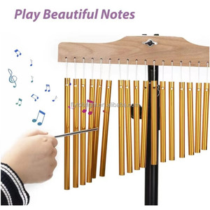 Instrumentos de Percusión, Xilófono de 36 <span class=keywords><strong>Notas</strong></span> <span class=keywords><strong>con</strong></span> Marco de Haya y Aleación de Aluminio Anodizado Dorado - Product Image 2