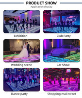 Piste de danse Infinity illuminée sans fil DMX, panneau de sol de danse en verre 3D miroir lumineux, panneau de sol de danse magnétique à LED pour mariage