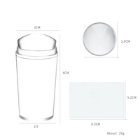 Vente chaude Double Face Silicone Nail Art Stamper Set Transparent Français Manucure Estampage Kit Avec Grattoir En Gros