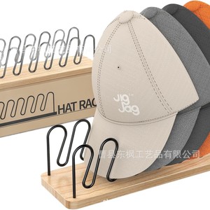 Wooden <b>Hat</b> Storage Rack Simple Desktop Organizer For Baseball Caps Sun <b>Hats</b> Multipurpose <b>Standing</b> Type Non Foldable - Product Image 5