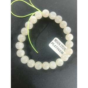 Pulsera Elástica Ajustable de Piedras Preciosas Blancas de Moda Personalizada de Fábrica, Pulsera Elástica con Cuentas de Piedras Preciosas - Product Image 1