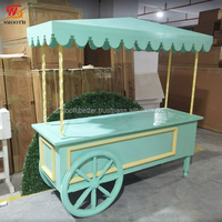 Chariot à bonbons personnalisé pour fête, en acrylique vert et blanc, présentoir à gâteaux en PVC, décoration d'anniversaire