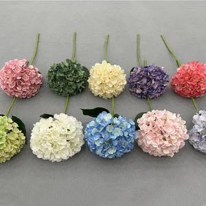 Hortensia Francesa <span class=keywords><strong>de</strong></span> Tallo Único, Flor Artificial <span class=keywords><strong>de</strong></span> Seda Impresa en 3D con 216 Pétalos para Boda - Product Image 1