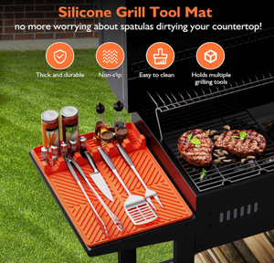<b>Silicone</b> Barbecue Grill Frame Protective Pad Non-Slip Heat Resistant <b>Baking</b> Tray Dustproof Mat Eco-Friendly Durable Gas - Product Image 1