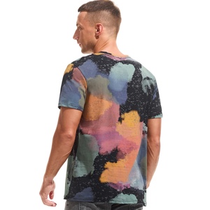 T-shirt vintage délavé pour homme, 280 GSM, 100 % coton tricoté, logo personnalisé, streetwear, motif 3D, respirant - Product Image 4