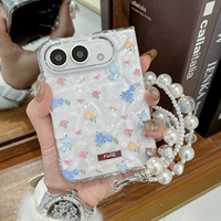 Coque de protection intégrale antichoc en PC transparent effet cristal avec motif papillon pour iPhone Duo 18 Fold avec bracelet (modèle 2026)