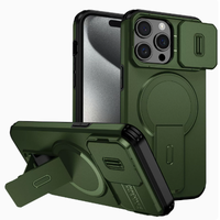 Coque de protection magnétique pour appareil photo coulissant avec support pour iPhone 18 17 16 15 14 Plus 13 12 Pro Max Mini 17E 16E