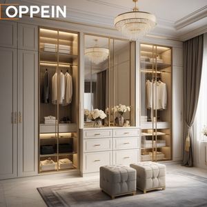 For Oppein Customized 5 X 3 Meters Melamine Cabinets with Dressing Furniture <strong>Inserts</strong> Modern Style Closet Organizers <strong>Wardrobe</strong> - Product Image 2