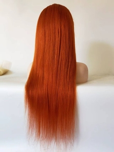 Estensioni dei <span class=keywords><strong>capelli</strong></span> umani vergini lisci Color zenzero arancione, fasci di <span class=keywords><strong>capelli</strong></span> Color Ombre per <span class=keywords><strong>capelli</strong></span> in rame 350 # con chiusura frontale in pizzo - Product Image 6