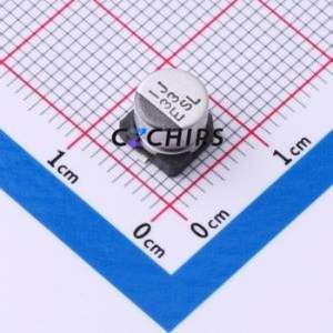 Condensateur électrolytique en aluminium SMD 25SLV33M6.3X6.1, SMD, D6.3xL6.1mm 33uF 20% 25V 75mA-10kHz - Product Image 1