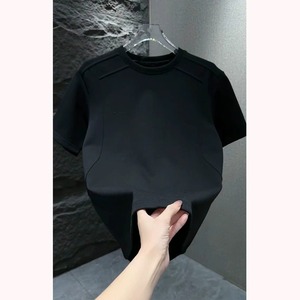 T-shirt décontracté pour homme, col rond, manches courtes, coupe classique, en toile polyester/coton, respirant, léger, pour tous les jours - Product Image 2